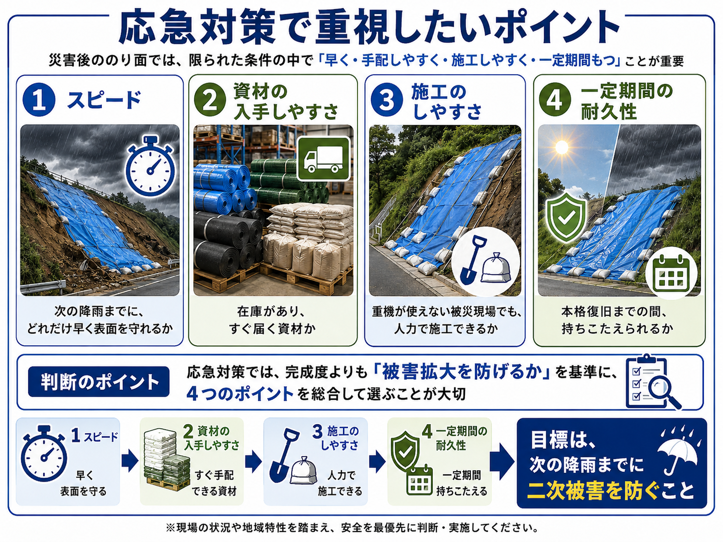 応急対策で重視したいポイント